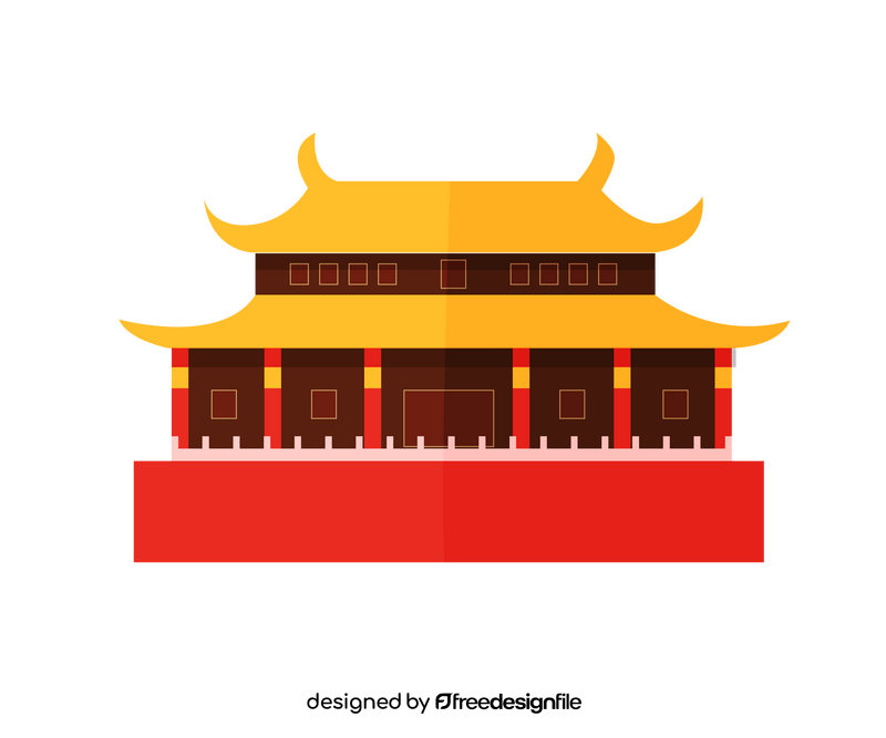 Cartoon chinese traditional building clipart