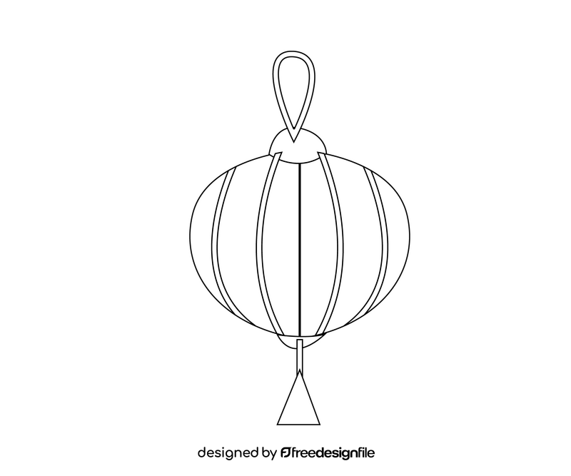 Chinese lantern black and white clipart