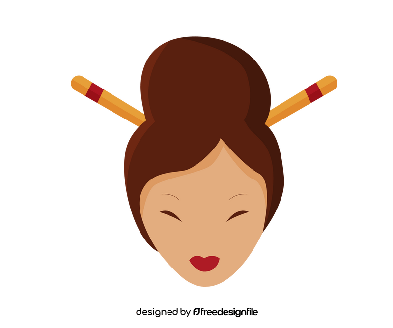 Chinese girl illustration clipart