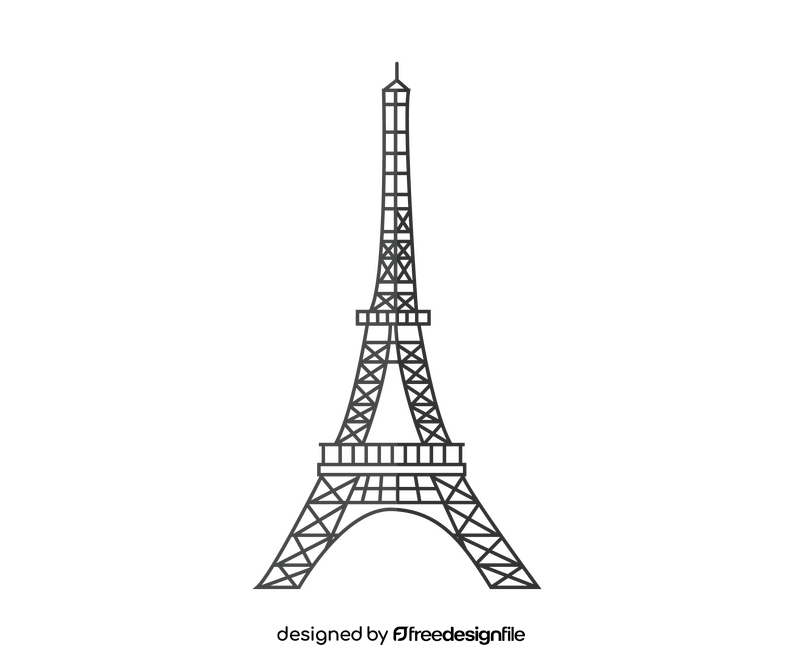 Cartoon Eiffel Tower, Paris, France clipart