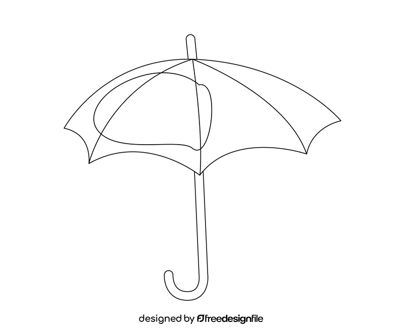 Umbrella free black and white clipart