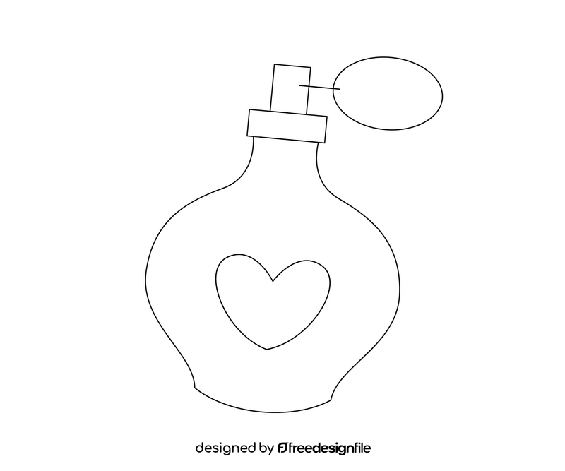 Cartoon French perfume black and white clipart free download