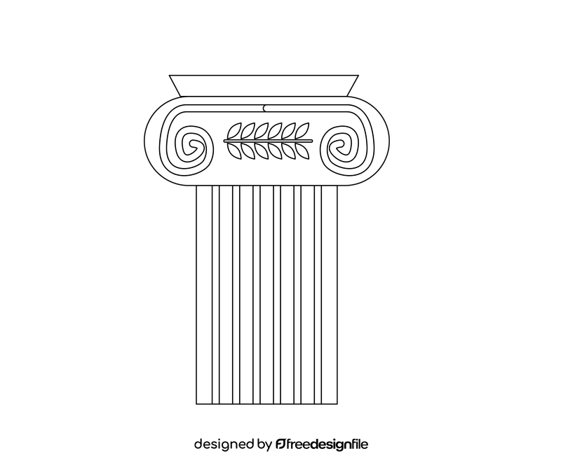 Greek column black and white clipart