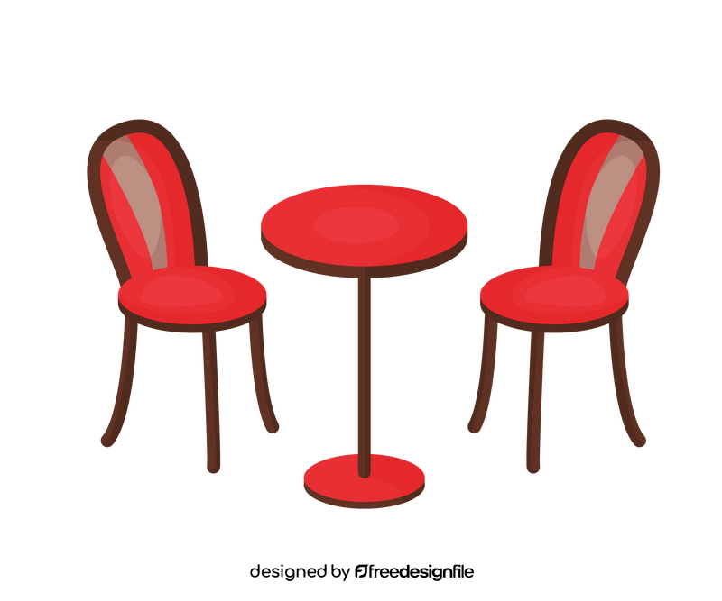 Cartoon cafe table and chairs clipart