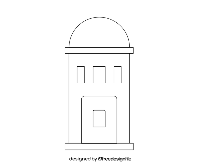 Greek lighthouse cartoon black and white clipart