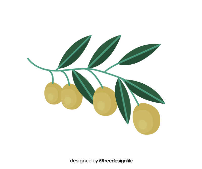 Cartoon greek olives on a branch clipart