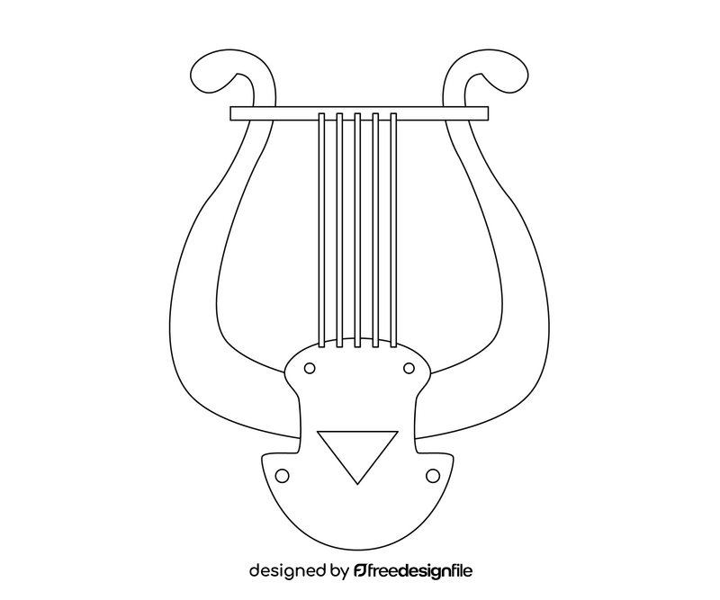 Greek harp black and white clipart