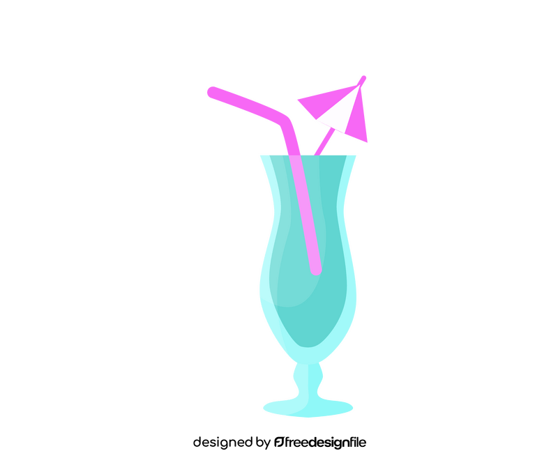 Blue Hawaii cocktail illustration clipart