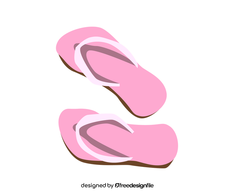Pink beach flip flops clipart