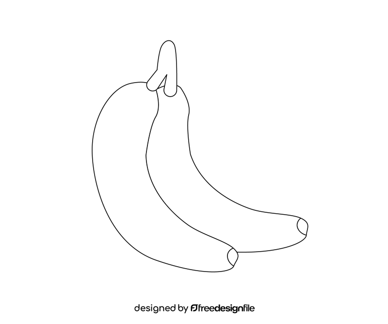 Cartoon bananas black and white clipart
