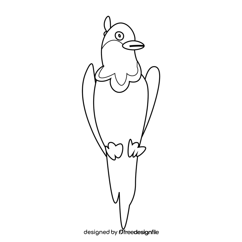 Printable cute pigeon black and white clipart