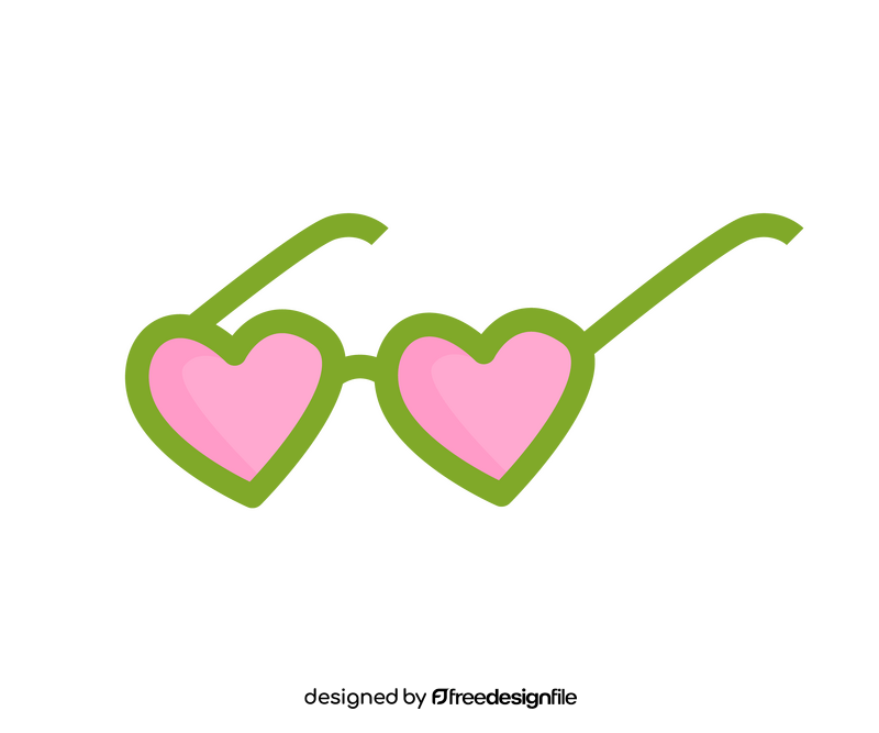 Heart shaped sunglasses drawing clipart