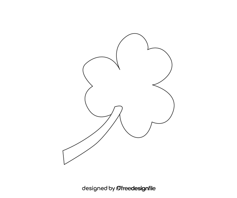 Irish clover leaf black and white clipart