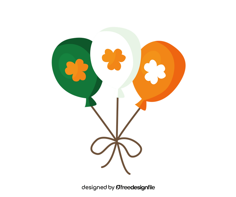 Ireland flag balloons clipart