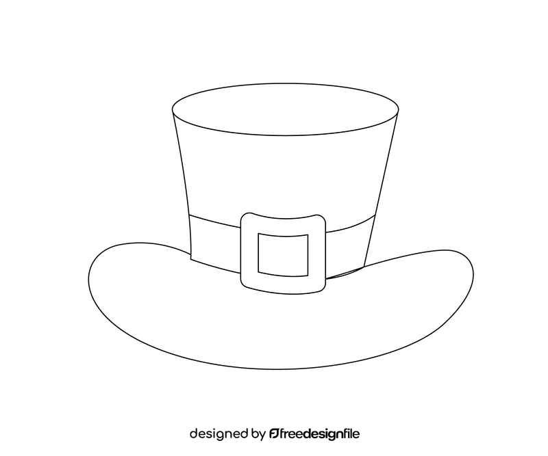 Irish St Patrick's day hat black and white clipart