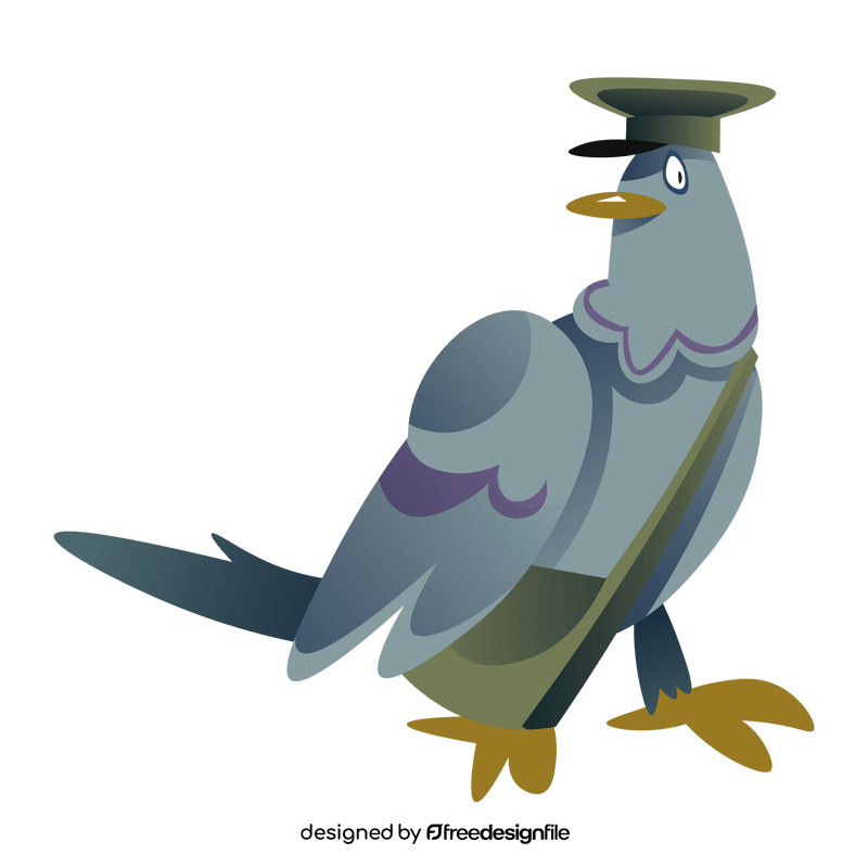 Cartoon pigeon postman clipart