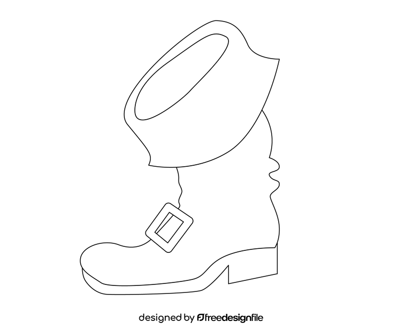 Irish elf boot black and white clipart
