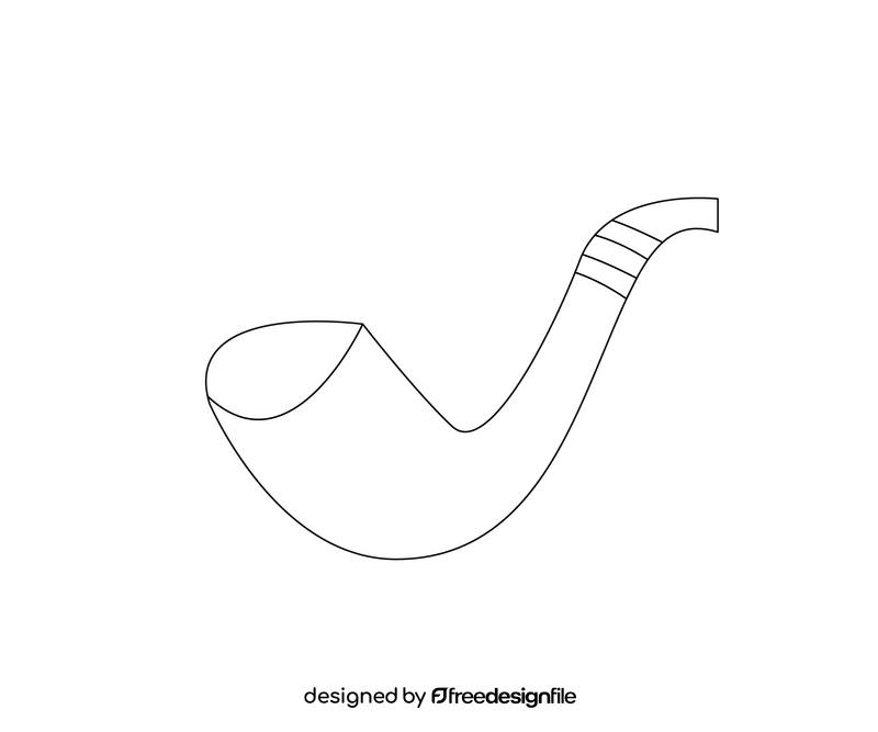 Cartoon smoking pipe black and white clipart