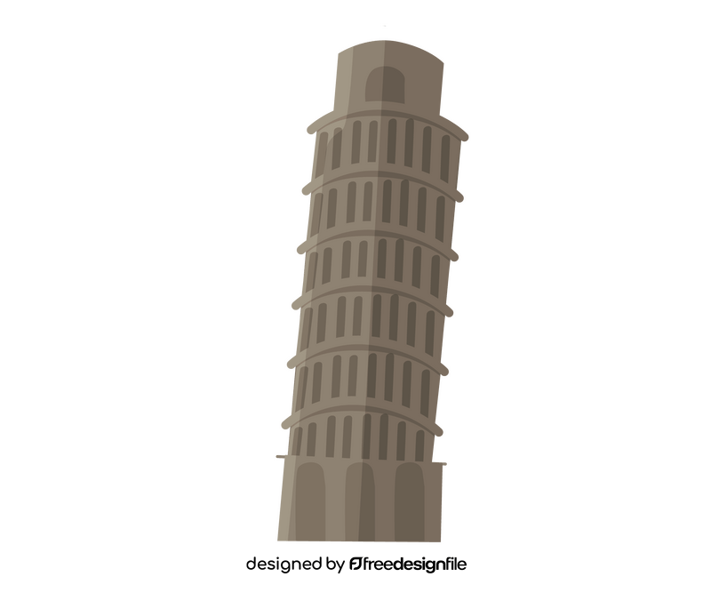 Cartoon Leaning Tower of Pisa, Italy clipart