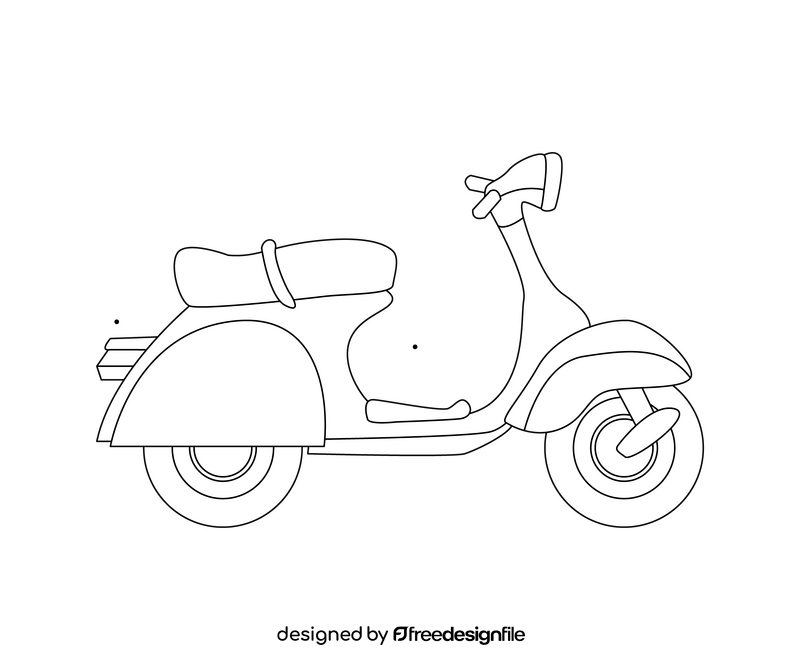 Cartoon motorcycle black and white clipart