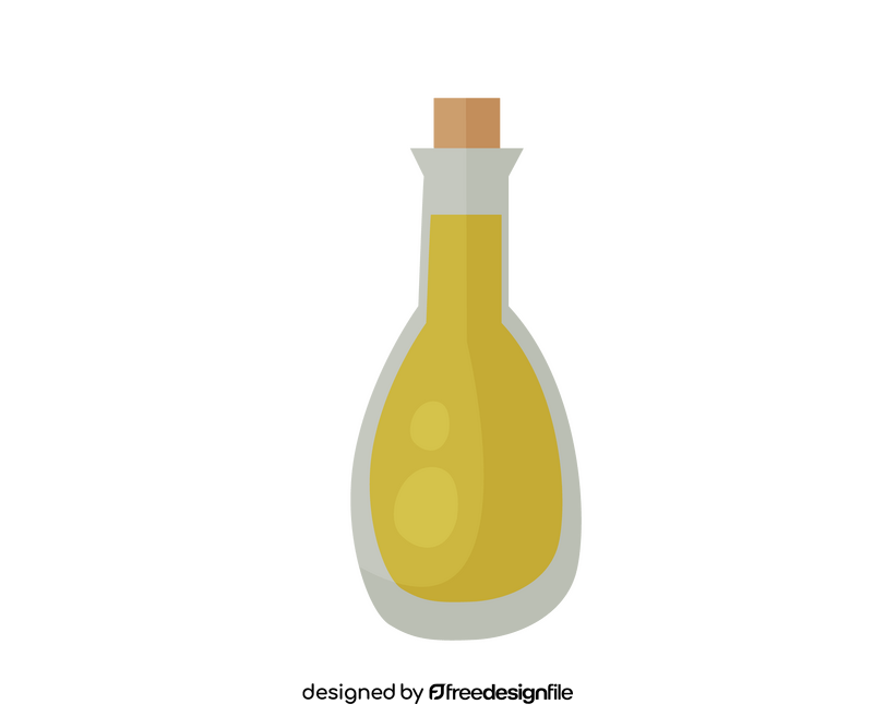 Olive oil in bottle drawing clipart