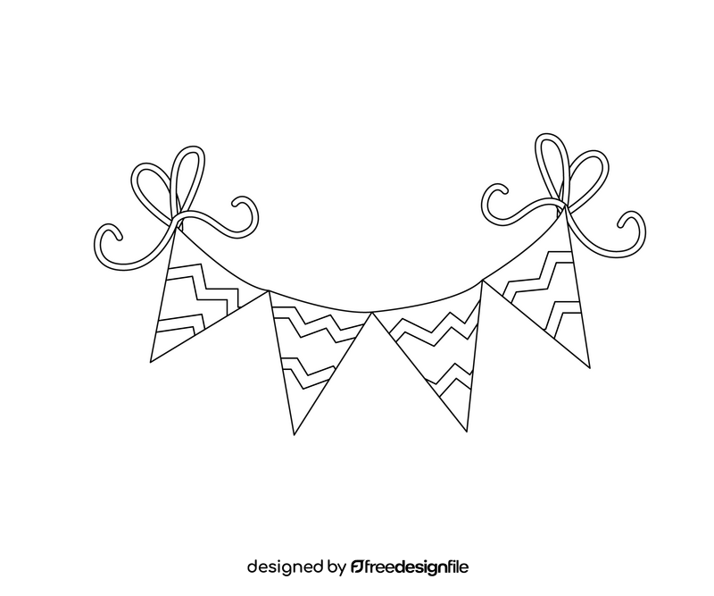 Garland black and white clipart