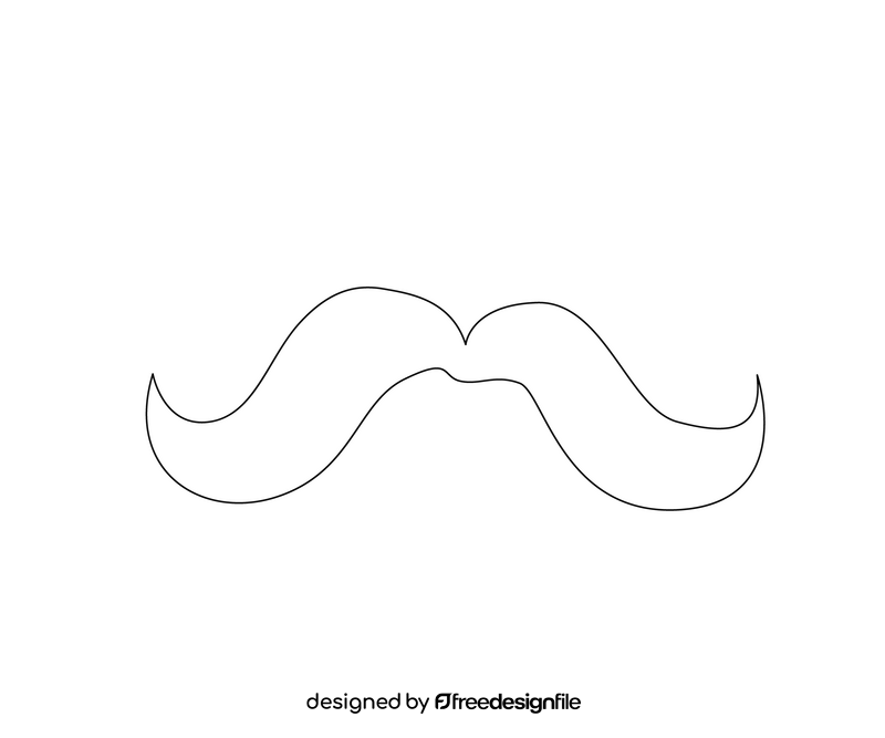 Free Mexican mustache black and white clipart