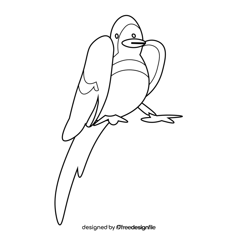 Pigeon sitting black and white clipart