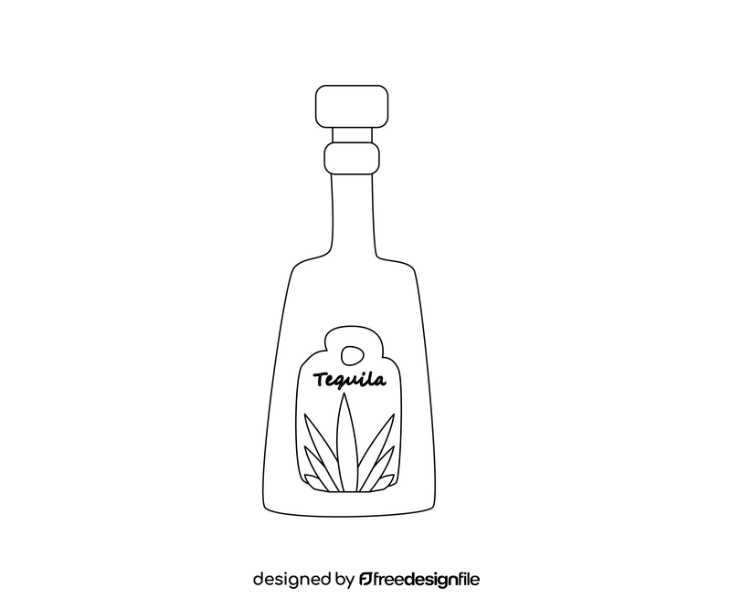 Mexican tequila black and white clipart