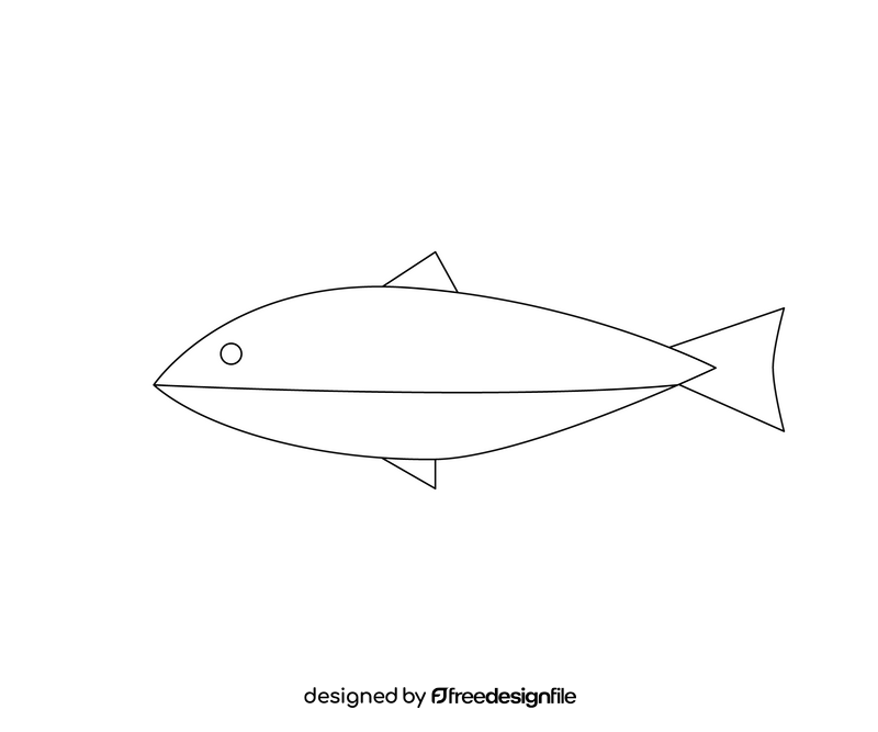 Fish black and white clipart