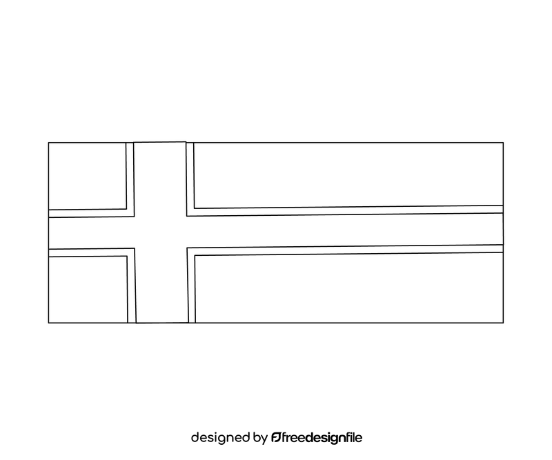 Norway flag black and white clipart