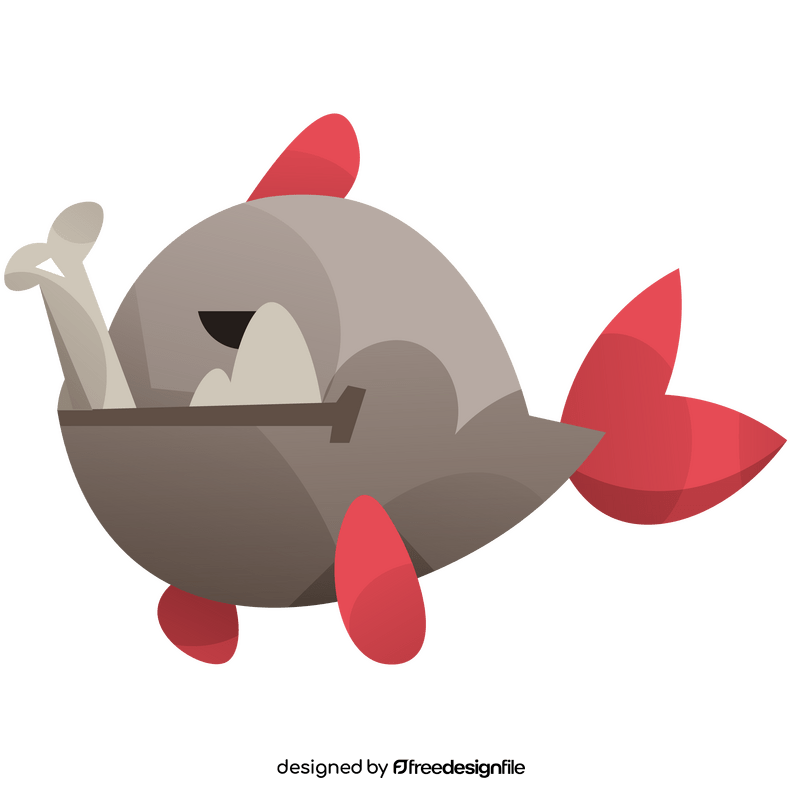 Cartoon piranha with bone clipart