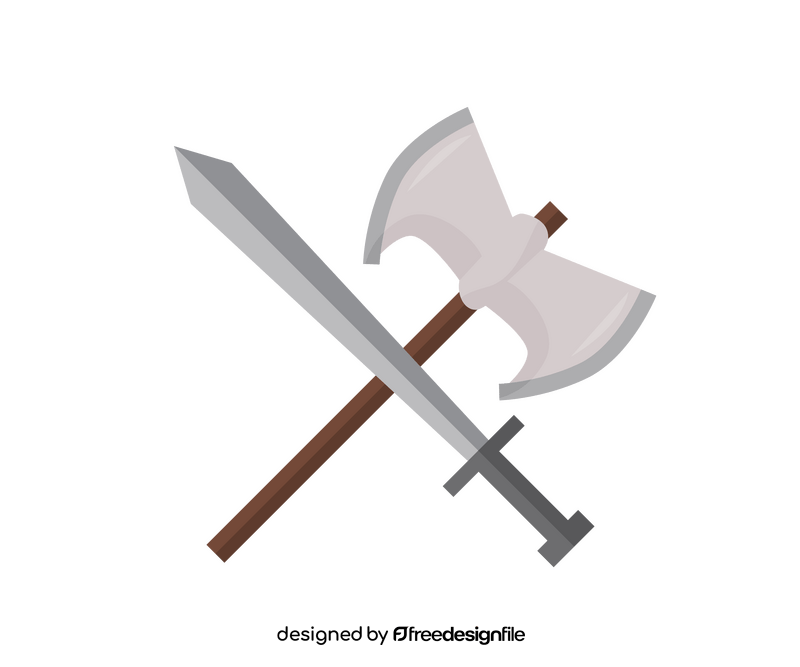 Valkyrie battle axe and sword clipart