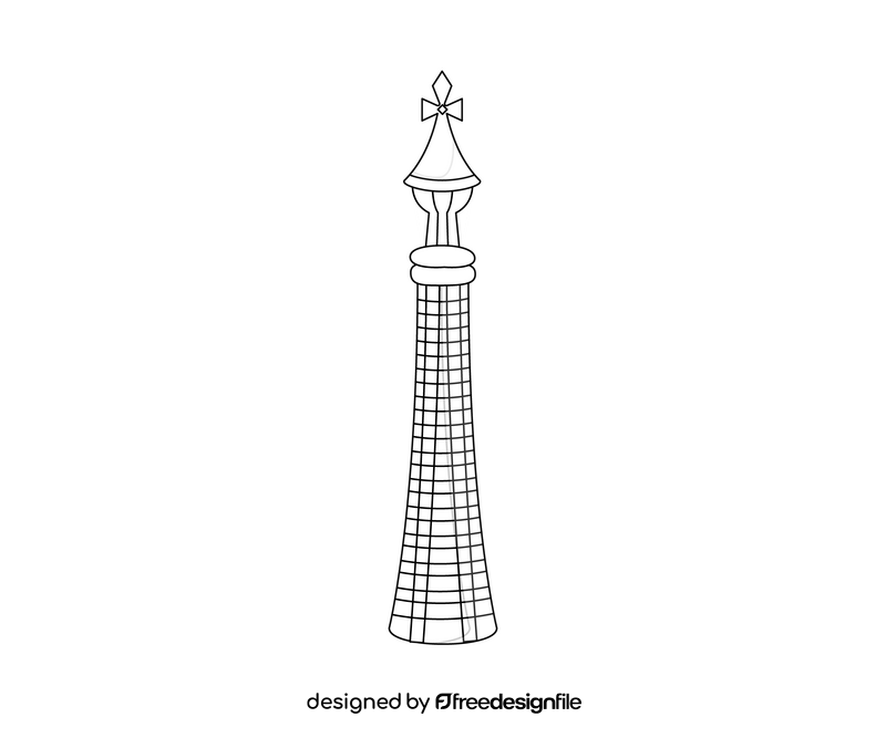 Free Spanish lighthouse black and white clipart