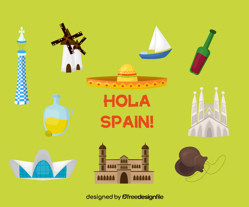 Spain icons vector