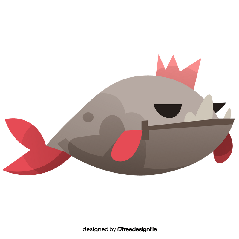 Piranha king clipart