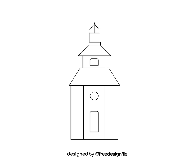 Cartoon Ukrainian churches black and white clipart