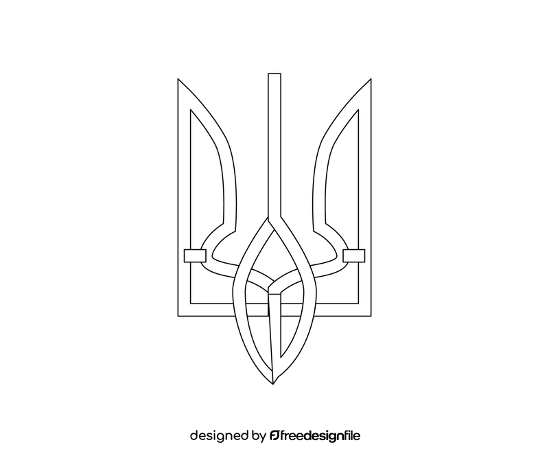 Coat of arms of Ukraine black and white clipart