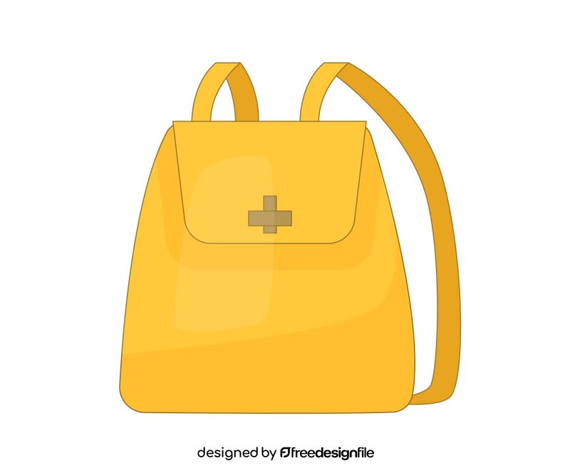 Yellow girls backpack clipart