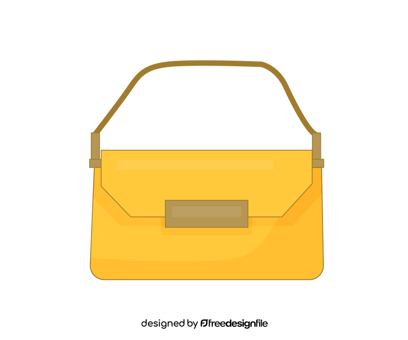 Yellow baguette bag illustration clipart