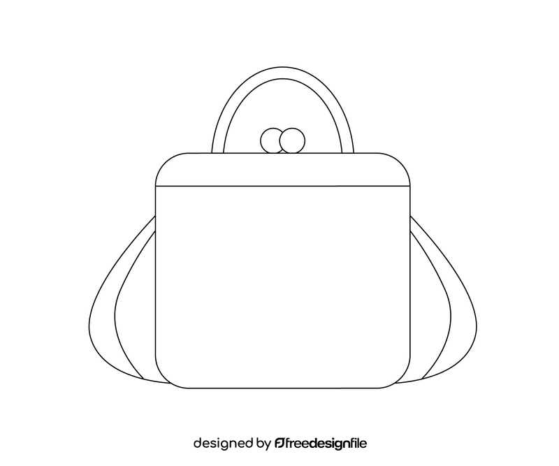 Women bag black and white clipart