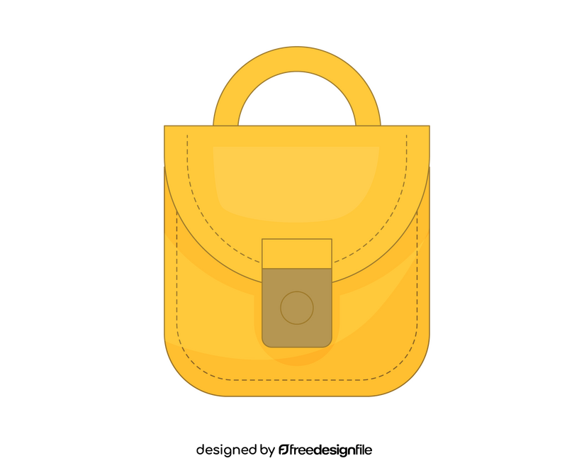 Yellow women saddle bag clipart