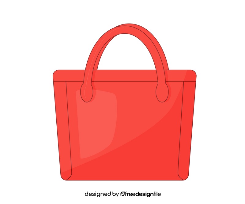 Red tote bag cartoon clipart