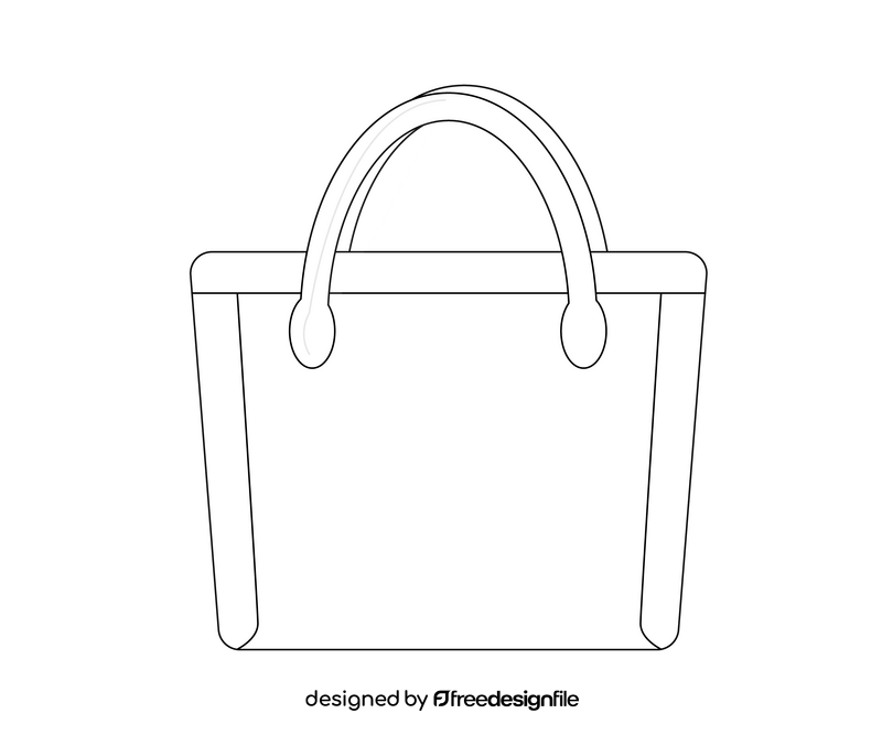 Tote bag cartoon black and white clipart