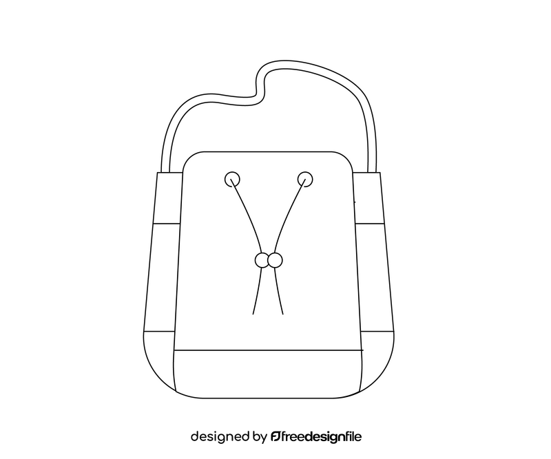 Cartoon bucket bag black and white clipart