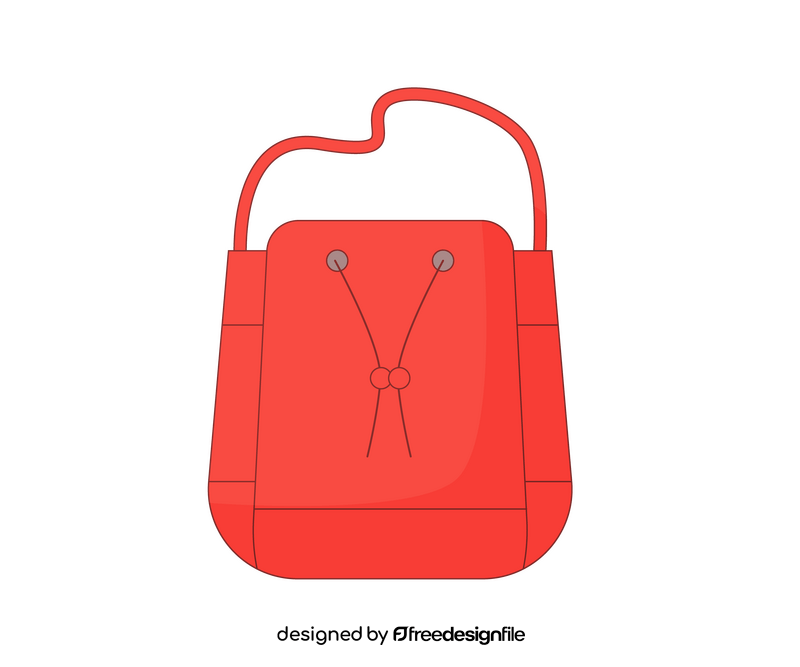 Red cartoon bucket bag clipart