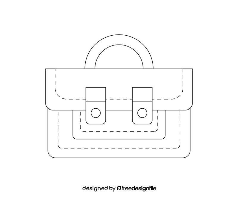 Free satchel bag black and white clipart