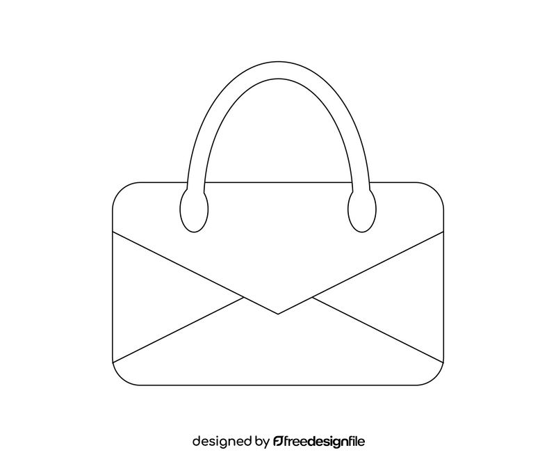 Envelope bag drawing black and white clipart