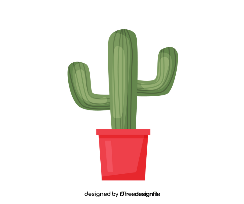 Potted cactus plant clipart
