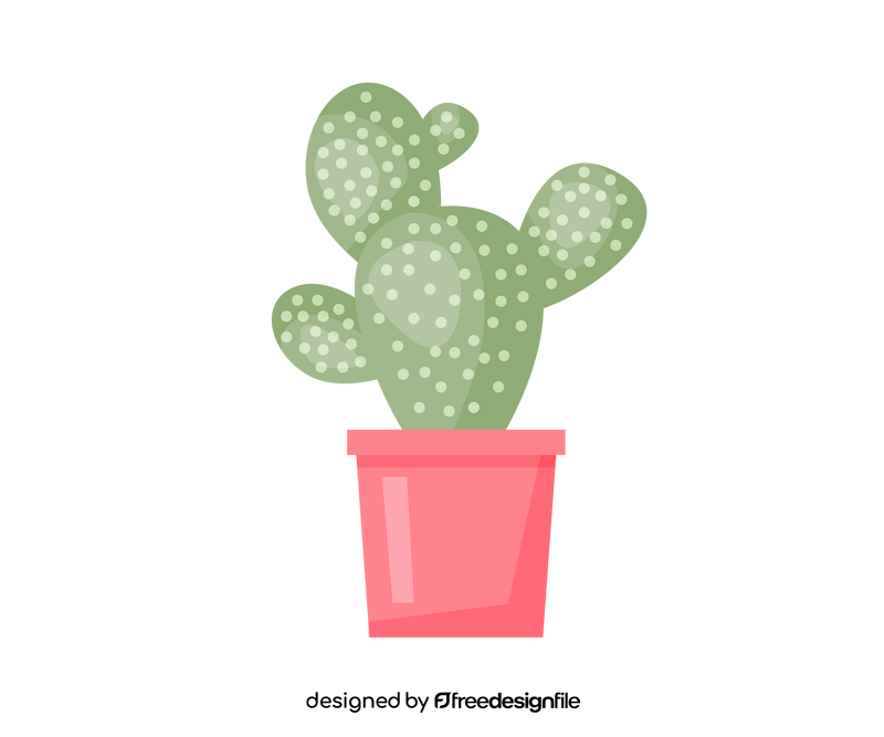 Cartoon cactus in pot clipart